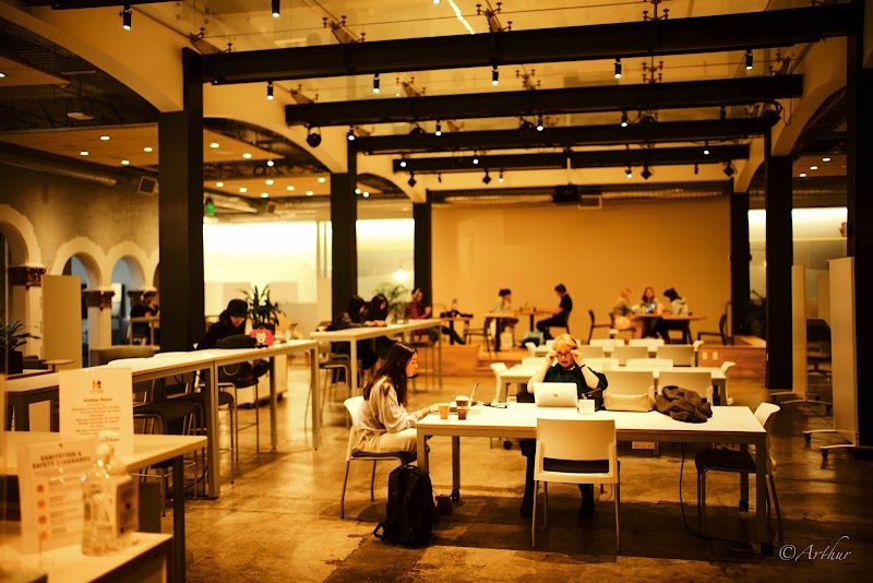 Blue Bottle Coffee Palo Alto restored theater interior with modern minimalist design